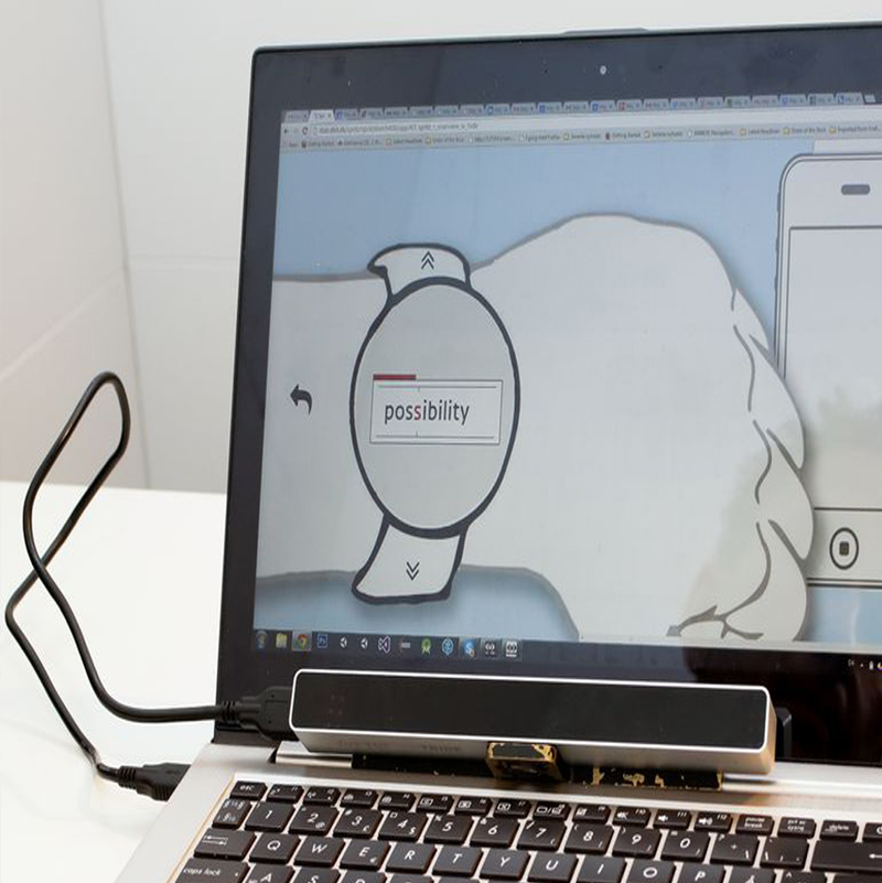 Smartwatch prototype using Spritz and an eye tracker