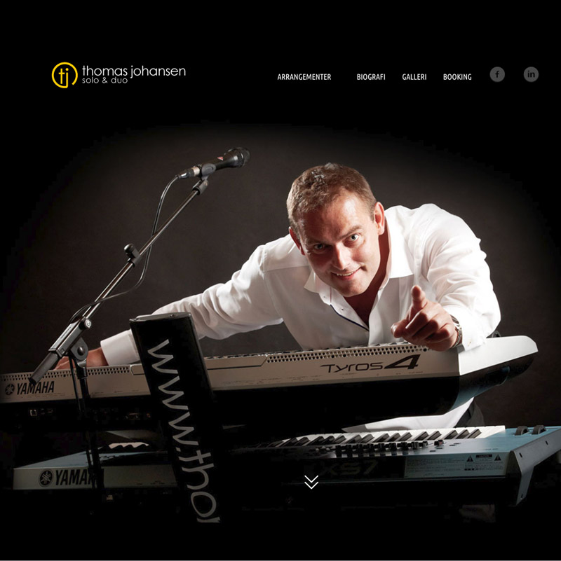 Musician Thomas Johansen Website Rendition
